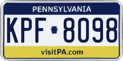 PA license plate KPF8098