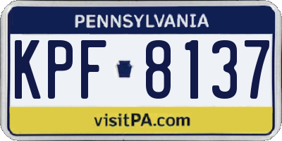 PA license plate KPF8137