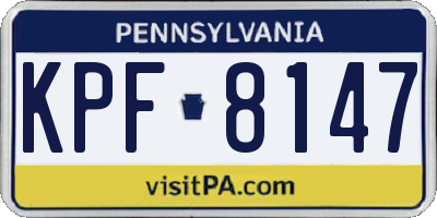 PA license plate KPF8147