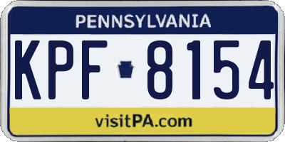 PA license plate KPF8154