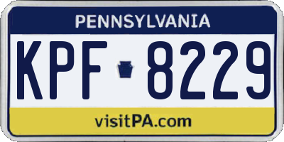 PA license plate KPF8229