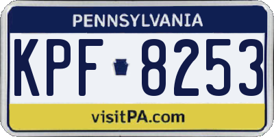 PA license plate KPF8253