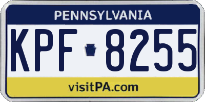 PA license plate KPF8255