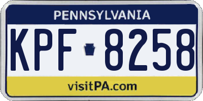PA license plate KPF8258