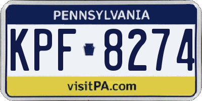 PA license plate KPF8274