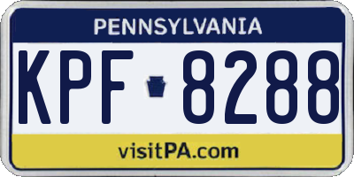 PA license plate KPF8288