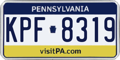 PA license plate KPF8319
