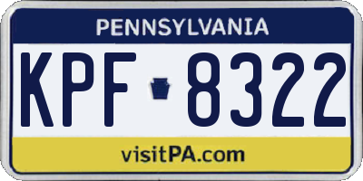 PA license plate KPF8322