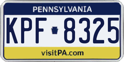 PA license plate KPF8325