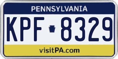 PA license plate KPF8329