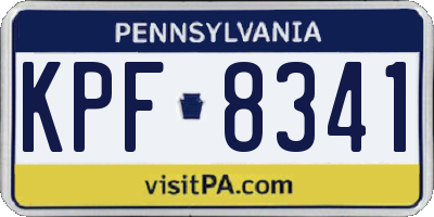 PA license plate KPF8341