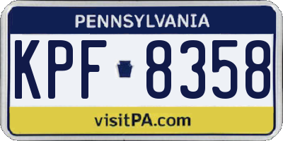 PA license plate KPF8358