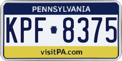 PA license plate KPF8375