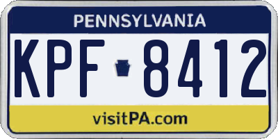 PA license plate KPF8412
