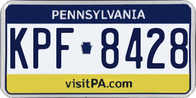 PA license plate KPF8428