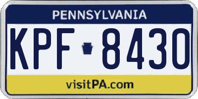 PA license plate KPF8430
