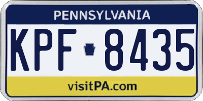 PA license plate KPF8435
