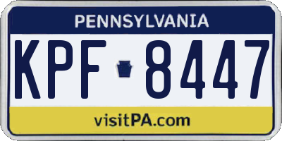 PA license plate KPF8447