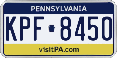 PA license plate KPF8450