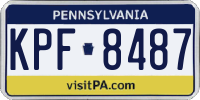 PA license plate KPF8487