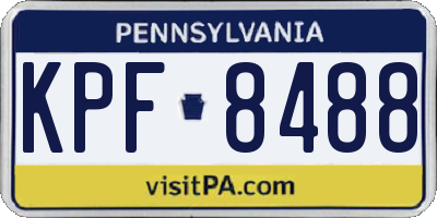 PA license plate KPF8488