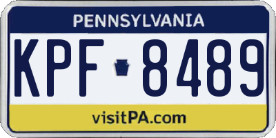 PA license plate KPF8489