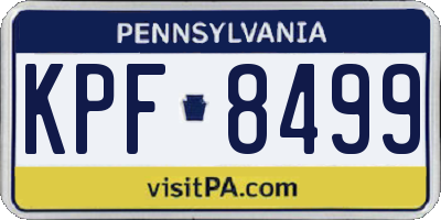 PA license plate KPF8499