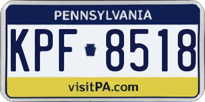 PA license plate KPF8518