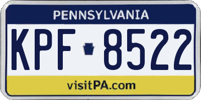 PA license plate KPF8522