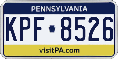 PA license plate KPF8526