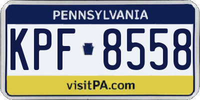 PA license plate KPF8558
