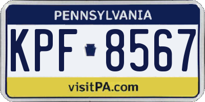 PA license plate KPF8567