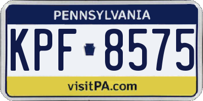 PA license plate KPF8575