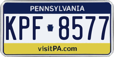 PA license plate KPF8577