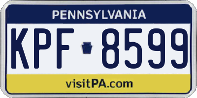 PA license plate KPF8599