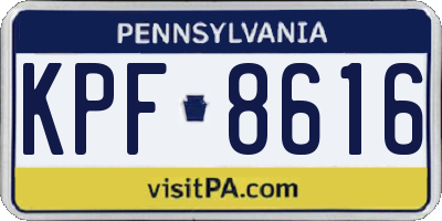 PA license plate KPF8616