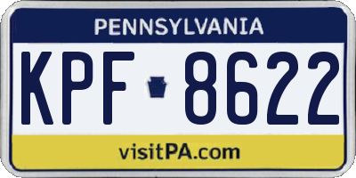 PA license plate KPF8622