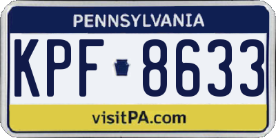 PA license plate KPF8633