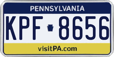 PA license plate KPF8656