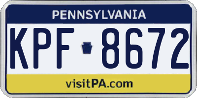 PA license plate KPF8672