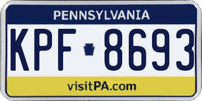 PA license plate KPF8693