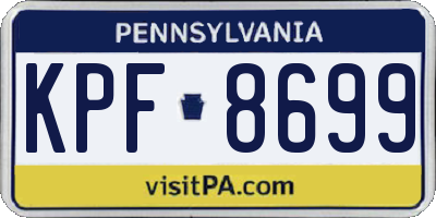 PA license plate KPF8699