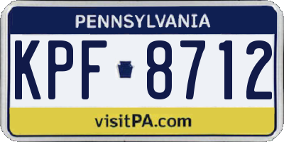 PA license plate KPF8712