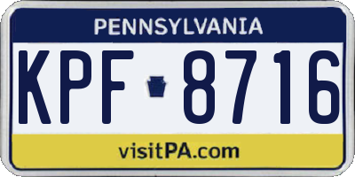 PA license plate KPF8716