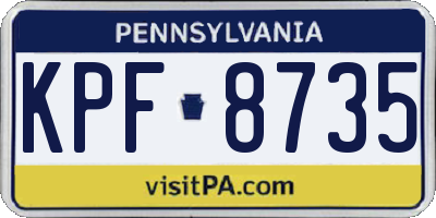 PA license plate KPF8735