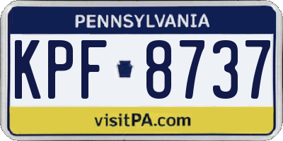 PA license plate KPF8737