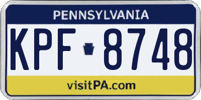 PA license plate KPF8748