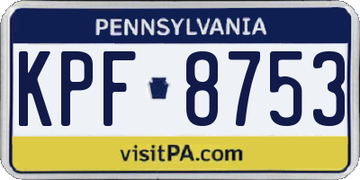 PA license plate KPF8753