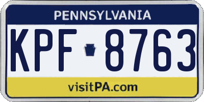 PA license plate KPF8763