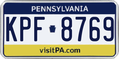 PA license plate KPF8769